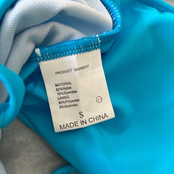 Sky Blue Bandeau Cutout One Piece Swimsuit with removable straps Woman Small - Picture 7 of 9